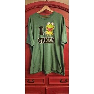 Disney The Muppets Sze XXL I Love Green Featuring Kermit The Frog Unisex Top EUC